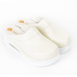 Airmax Beyaz Dolgu Desenli Ortopedik Sabo Terlik