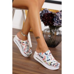 AirMax Pastel Kelebek Desenli Ortopedik Sabo Terlik