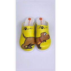 Airmax Sarı Köpek Desenli Ortopedik Sabo Terlik Airmax Sarı Köpek Desenli Ortopedik Sabo Terlik