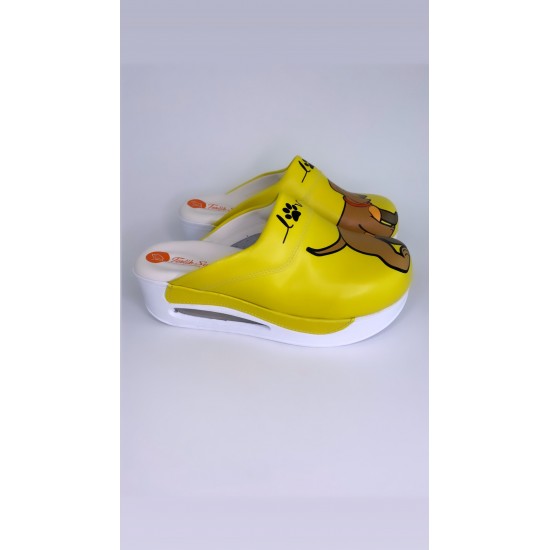 Air Max Sarı Köpek Desenli Ortopedik Sabo Terlik Air Max Sarı Köpek Desenli Ortopedik Sabo Terlik