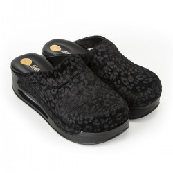 Airmax Siyah Leopar Desenli Ortopedik Sabo Terlik