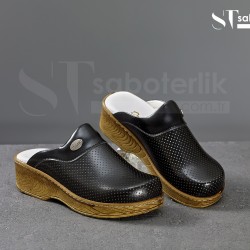 Erkek Siyah Ortopedik  Sabo Terlik 601