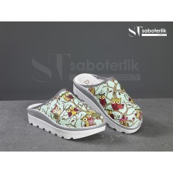 Ortopedik Baykuş Desenli Traktör Taban Sabo Terlik  