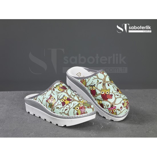 Ortopedik Baykuş Desenli Traktör Taban Sabo Terlik Ortopedik Baykuş Desenli Traktör Taban Sabo Terlik