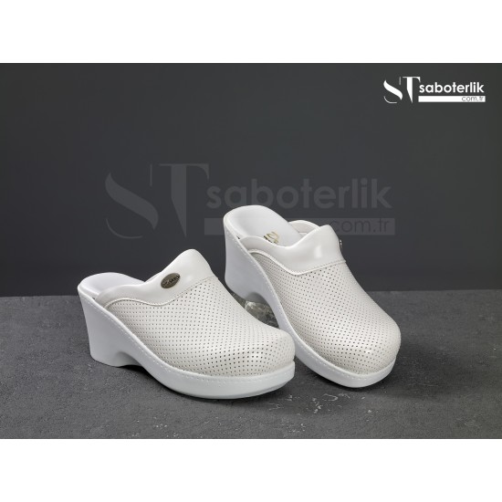 Ortopedik Beyaz Dolgu  Taban Sabo Terlik