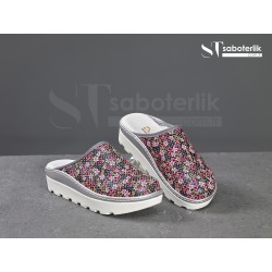 Ortopedik Çiçekli Traktör Taban Sabo Terlik  