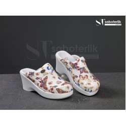 Ortopedik Kelebek Desenli Dolgu Taban Sabo Terlik  