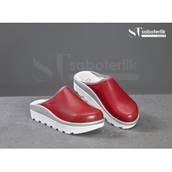 Ortopedik Kırmızı Traktör Taban Sabo Terlik  