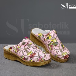 Ortopedik Pembe Baykuşlar Brown Taban Sabo Terlik Ortopedik Pembe Baykuşlar Brown Taban Sabo Terlik