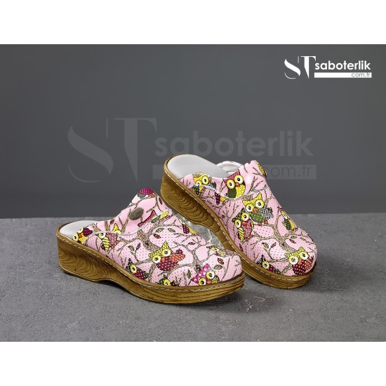 Ortopedik Pembe Baykuşlar Brown Taban Sabo Terlik Ortopedik Pembe Baykuşlar Brown Taban Sabo Terlik