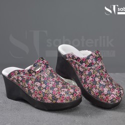 Ortopedik Pembe Çiçekli Dolgu Taban Sabo Terlik Ortopedik Pembe Çiçekli Dolgu Taban Sabo Terlik