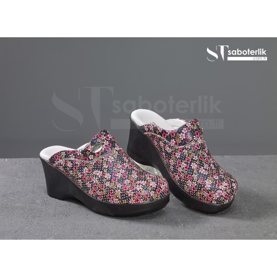 Ortopedik Pembe Çiçekli Dolgu Taban Sabo Terlik Ortopedik Pembe Çiçekli Dolgu Taban Sabo Terlik