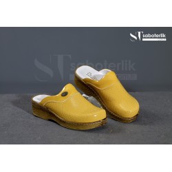 Ortopedik Sarı Brown Taban Sabo Terlik Ortopedik Sarı Brown Taban Sabo Terlik