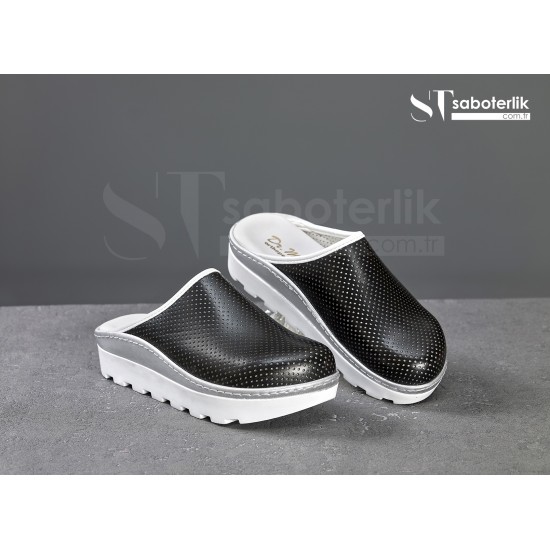 Ortopedik Siyah Traktör Taban Sabo Terlik Ortopedik Siyah Traktör Taban Sabo Terlik