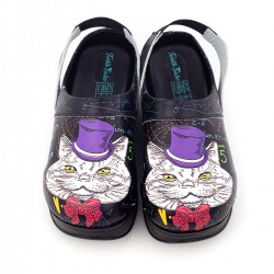 Air Max Siyah Çizmeli Kedi Desenli Ortopedik Sabo Terlik