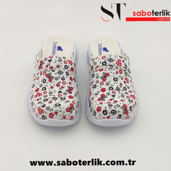 Cushy Ortopedik Çiçekli Sabo Terlik Cushy Ortopedik Çiçekli Sabo Terlik