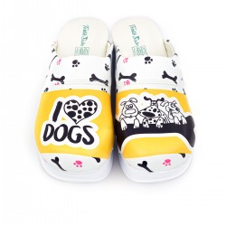 Air Max Sarı Dog Desenli Ortopedik Sabo Terlik