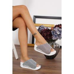 Açık Airmax Gümüş Hasır Ortopedik Sabo Terlik