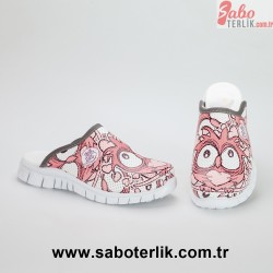 Cushy Ortopedik Pembe Baykuş Sabo Terlik