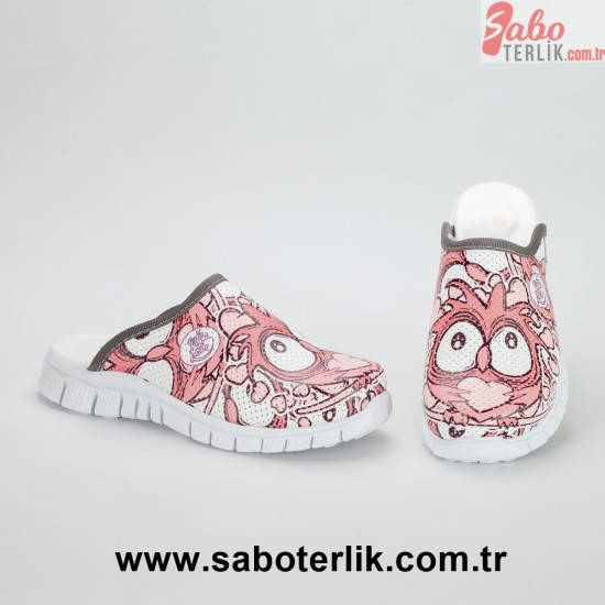 Cushy Ortopedik Pembe Baykuş Sabo Terlik