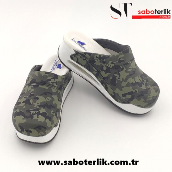 Air Max Yeşil Kamuflaj Taban Ortopedik Sabo Terlik Air Max Yeşil Kamuflaj Taban Ortopedik Sabo Terlik