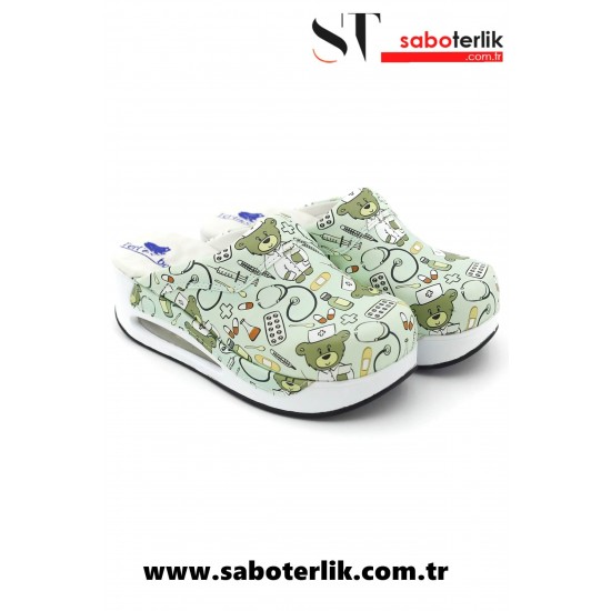 Air Max Ayıcık Desenli Ortopedik Sabo Terlik