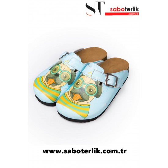 Mantar Taban Pug Desenli Ortopedik Sabo Terlik Mantar Taban Pug Desenli Ortopedik Sabo Terlik