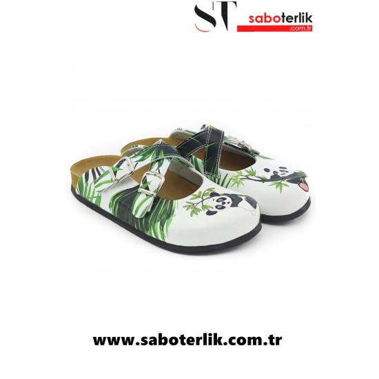Zİgzag Mantar Taban Panda Ortopedik Sabo Terlik Zİgzag Mantar Taban Panda Ortopedik Sabo Terlik