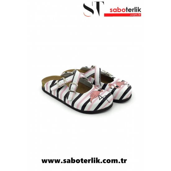 Zİgzag Mantar Taban Flamingo Ortopedik Sabo Terlik Zİgzag Mantar Taban Flamingo Ortopedik Sabo Terlik
