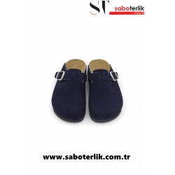 Mantar Taban Lacivert Nubuk Ortopedik Sabo Terlik