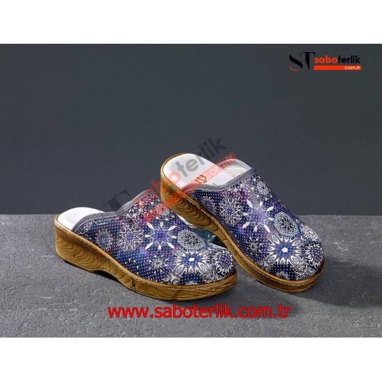 Ortopedik Otantik Desenli Brown Bayan Sabo Terlik Ortopedik Otantik Desenli Brown Bayan Sabo Terlik