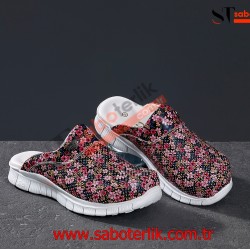 Cushy Ortopedik Çiçekli Sabo Terlik  