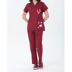 2026 Özel Tasarım Forma Koleksiyonu Bordo Kedi Likralı Flex Kumaş Scrubs Takım 2026 Özel Tasarım Forma Koleksiyonu Bordo Kedi Likralı Flex Kumaş Scrubs Takım