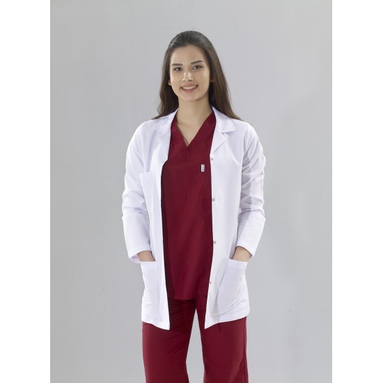 Bayan Doktor Klasik Yaka Beyaz Önlük Bayan Doktor Klasik Yaka Beyaz Önlük