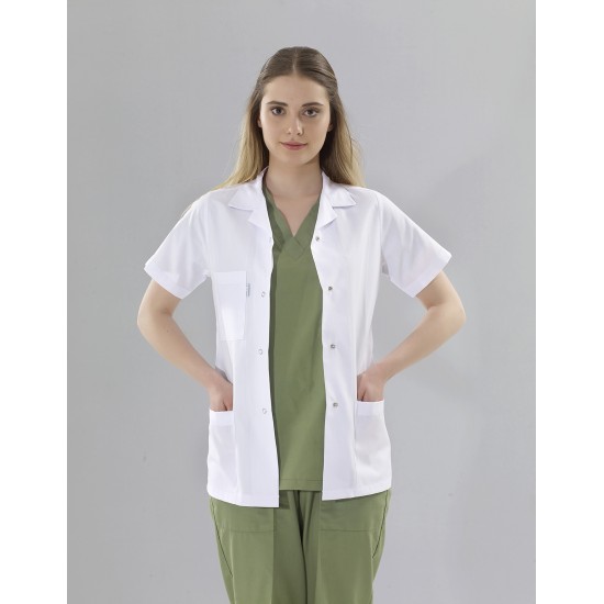 Bayan Doktor Kısa Kol Beyaz Önlük Bayan Doktor Kısa Kol Beyaz Önlük