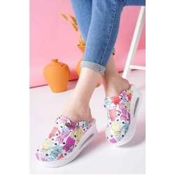 Air Max Renkli Kedi Yüz Desenli Ortopedik Sabo Terlik Air Max Renkli Kedi Yüz Desenli Ortopedik Sabo Terlik