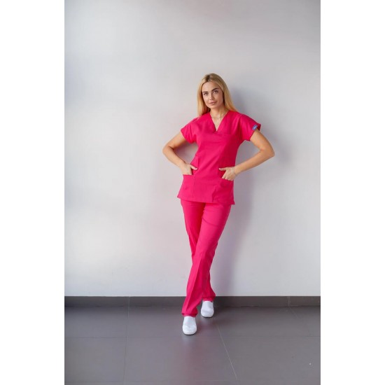 Fuşya Likralı Forma Takım Flex Kumaş Scrubs Fuşya Likralı Forma Takım Flex Kumaş Scrubs