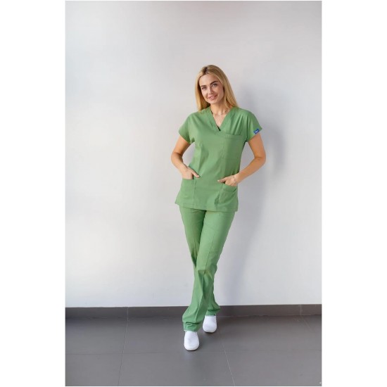 Fıstık Yeşili Likralı Forma Takım Flex Kumaş Scrubs Fıstık Yeşili Likralı Forma Takım Flex Kumaş Scrubs