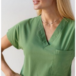 Fıstık Yeşili Likralı Forma Takım Flex Kumaş Scrubs 