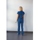 İndigo Mavi Likralı Forma Takım Flex Kumaş Scrubs