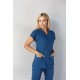 İndigo Mavi Likralı Forma Takım Flex Kumaş Scrubs