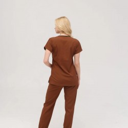 Kahverengi Likralı Forma Takım Flex Kumaş Scrubs Kahverengi Likralı Forma Takım Flex Kumaş Scrubs