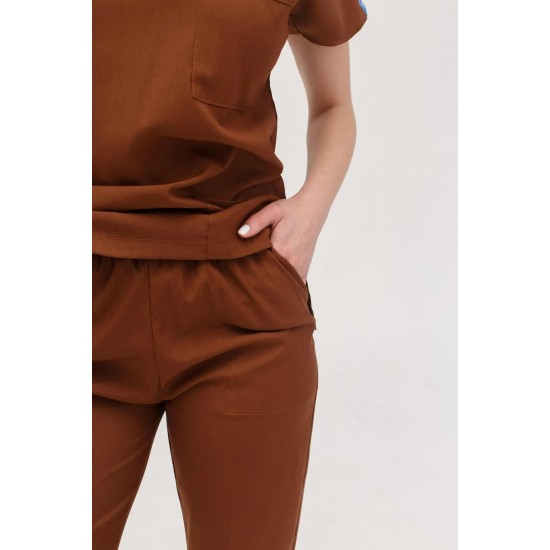 Kahverengi Likralı Forma Takım Flex Kumaş Scrubs Kahverengi Likralı Forma Takım Flex Kumaş Scrubs