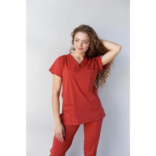Kiremit Likralı Forma Takım Flex Kumaş Scrubs Kiremit Likralı Forma Takım Flex Kumaş Scrubs