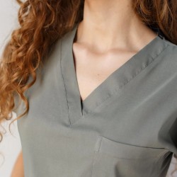 Küf Yeşili Likralı Forma Takım Flex Kumaş Scrubs 