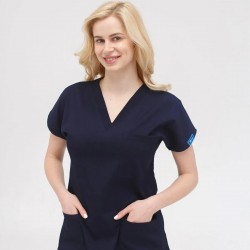 Lacivert Likralı Forma Takım Flex Kumaş Scrubs 