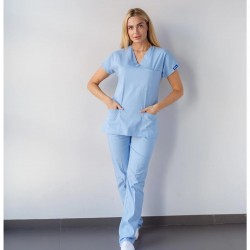 Açık Mavi Likralı Forma Takım Flex Kumaş Scrubs Açık Mavi Likralı Forma Takım Flex Kumaş Scrubs