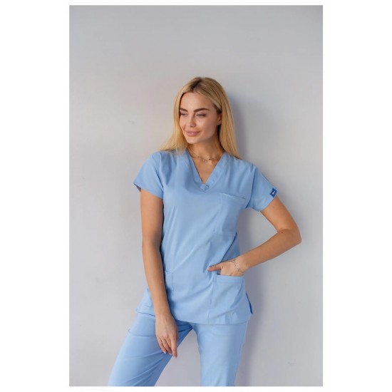 Açık Mavi Likralı Forma Takım Flex Kumaş Scrubs Açık Mavi Likralı Forma Takım Flex Kumaş Scrubs