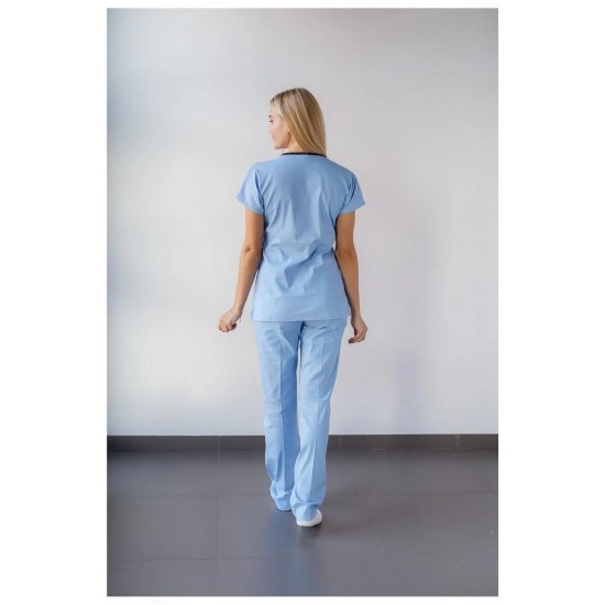 Açık Mavi Likralı Forma Takım Flex Kumaş Scrubs Açık Mavi Likralı Forma Takım Flex Kumaş Scrubs