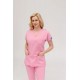 Pembe Likralı Forma Takım Flex Kumaş Scrubs